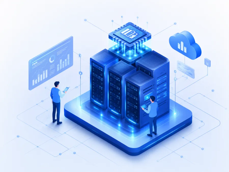Illustration of a GPU data center
